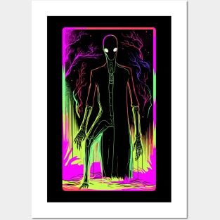 Neon Slenderman Art - Electrifying Urban Legend Posters and Art